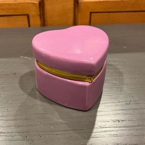 NEW Purple Porcelain Heart Jewelry Trinket Box